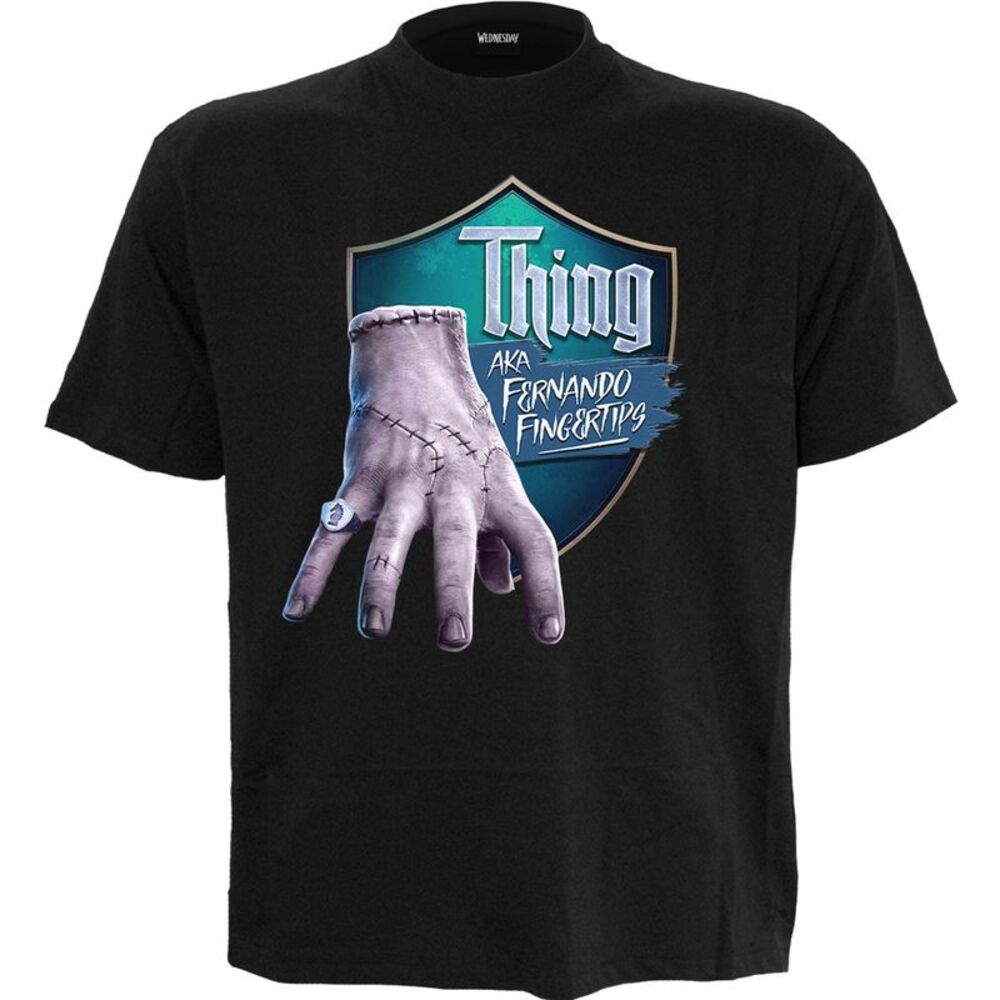 Wednesday Unisex Adult Fernando Fingertips T-Shirt / Black